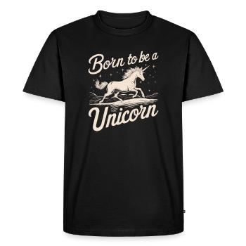Born to Be a Unicorn - Inspirational Unicorn T-Sh - Men's Premium Organic T-Shirt - black - Front - Nico (187cm)