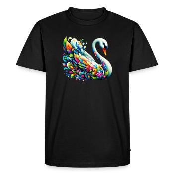 Cygne - T-shirt Premium bio Homme - noir - Devant - Nico (187cm)