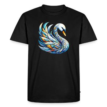 Cygne - T-shirt Premium bio Homme - noir - Devant - Nico (187cm)