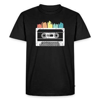 retro cassette music vintage icon logo icon - Men's Premium Organic T-Shirt - black - Front - Nico (187cm)