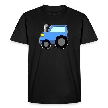 Tractor Blue - Men's Premium Organic T-Shirt - black - Front - Nico (187cm)
