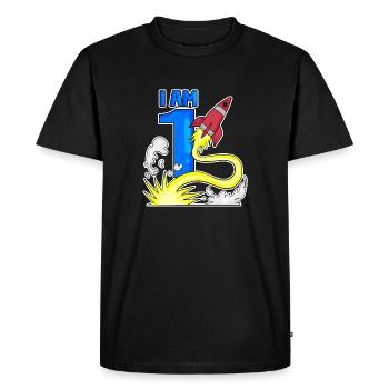 Cadeau d’anniversaire garçon 1 an - T-shirt Premium bio Homme - noir - Devant - Nico (187cm)