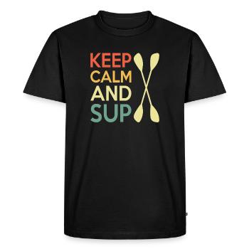 Casual Paddleboard Quote Design - Men's Premium Organic T-Shirt - black - Front - Nico (187cm)