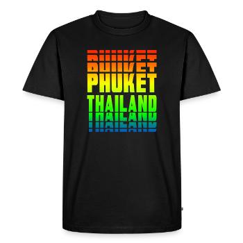 Phuket Thailand rainbow design - Men's Premium Organic T-Shirt - black - Front - Nico (187cm)