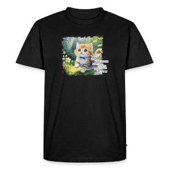 Ce que vous avez peut en avoir beaucoup - Chat - T-shirt Premium bio Homme - noir - Devant - Nico (187cm)