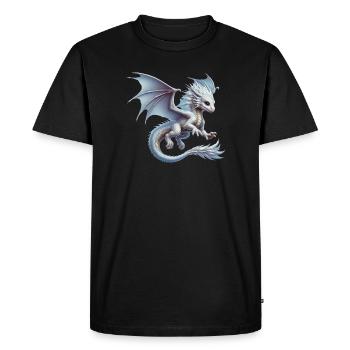 Drache - Männer Premium Bio T-Shirt - Schwarz - Vorne - Nico (187cm)