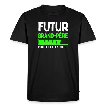 Futur grand-père - T-shirt Premium bio Homme - noir - Devant - Nico (187cm)