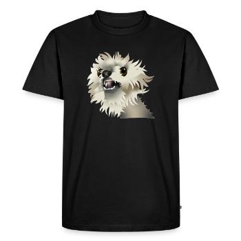 Chien heureux - T-shirt Premium bio Homme - noir - Devant - Nico (187cm)