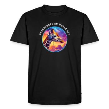 Casque sur le monde éteint - T-shirt Premium bio Homme - noir - Devant - Nico (187cm)