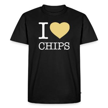 J’ADORE LES CHIPS - T-shirt Premium bio Homme - noir - Devant - Nico (187cm)