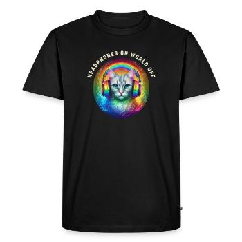 LGBT. Casque sur le monde éteint - T-shirt Premium bio Homme - noir - Devant - Nico (187cm)