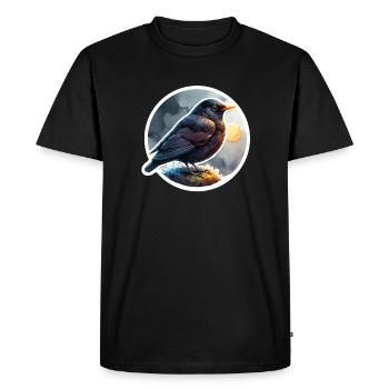 Merle - T-shirt Premium bio Homme - noir - Devant - Nico (187cm)