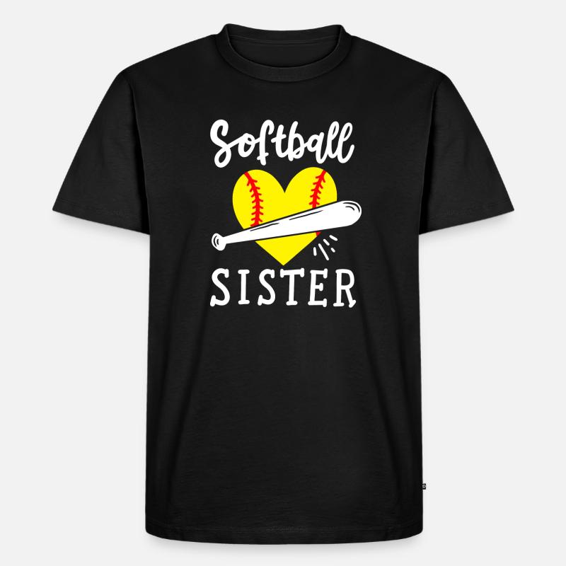 Softball Schwester - Männer Premium Bio T-Shirt - Schwarz