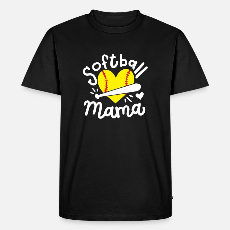 Softball Mama - Männer Premium Bio T-Shirt - Schwarz