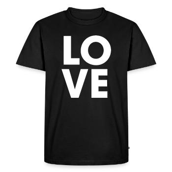 Faute de frappe de Love Square - T-shirt Premium bio Homme - noir - Devant - Nico (187cm)