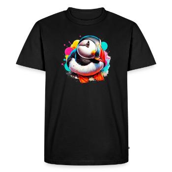 Macareux - T-shirt Premium bio Homme - noir - Devant - Nico (187cm)