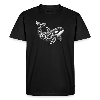 Plongeur orca tribal maori orque - T-shirt Premium bio Homme - noir - Devant - Nico (187cm)