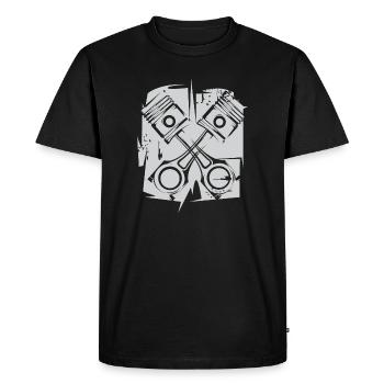 v8 Piston Engine Icon Art Illustration Logo - Men's Premium Organic T-Shirt - black - Front - Nico (187cm)