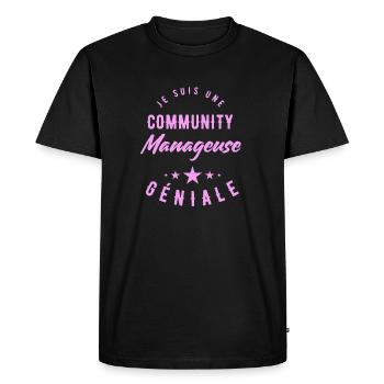 Community Manageuse - T-shirt Premium bio Homme - noir - Devant - Nico (187cm)