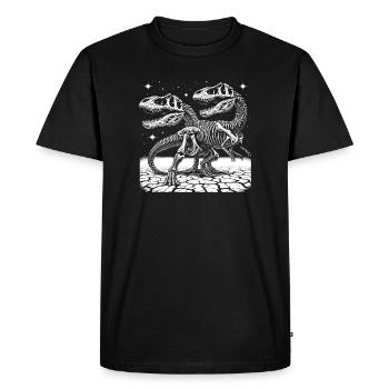 Squelettes de dinosaures en noir et blanc pour les fans de dinosaures - T-shirt Premium bio Homme - noir - Devant - Nico (187cm)