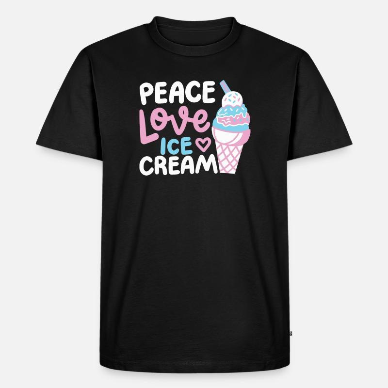 Eiscreme Eisliebhaber - Männer Premium Bio T-Shirt - Schwarz