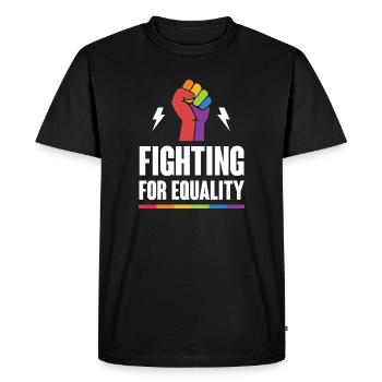 LGBTQ Pride Month - Fighting for Equality - Men's Premium Organic T-Shirt - black - Front - Nico (187cm)