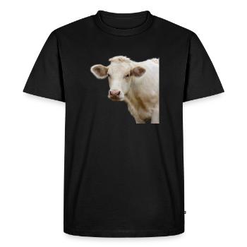 drôle vache tête de vache cadeau fermier - T-shirt Premium bio Homme - noir - Devant - Nico (187cm)