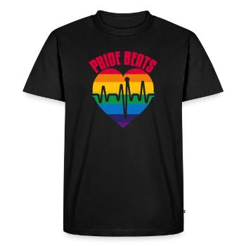 RYTHMES DE LA FIERTÉ : Célébrez la fierté et l’unité - T-shirt Premium bio Homme - noir - Devant - Nico (187cm)