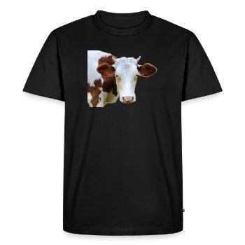 funny cow cow head gift farmers farmers - Men's Premium Organic T-Shirt - black - Front - Nico (187cm)