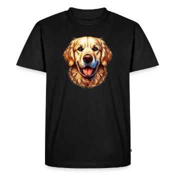 Golden Retriever Labrador Dog - Men's Premium Organic T-Shirt - black - Front - Nico (187cm)