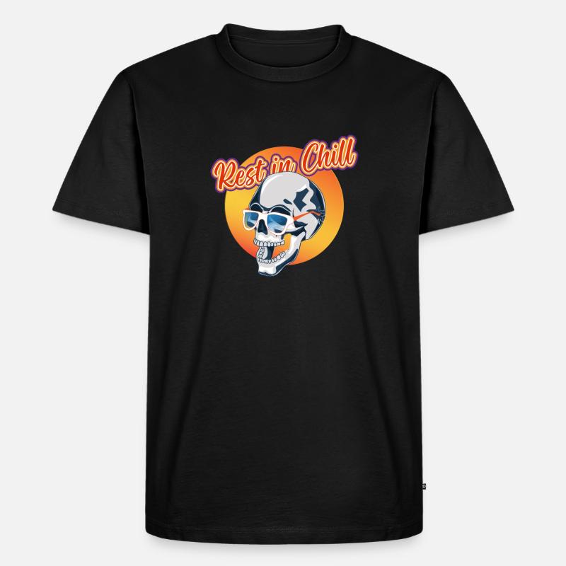 Rest in Chill Skull - Männer Premium Bio T-Shirt - Schwarz