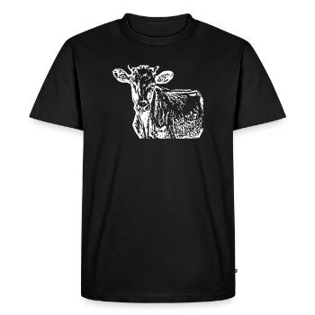 T-shirt de vache personnalisé cadeau pour les agriculteurs - T-shirt Premium bio Homme - noir - Devant - Nico (187cm)