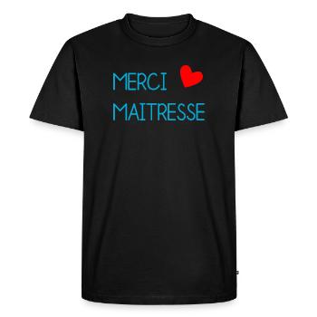 MISTRESS. THANK YOU. THANK YOU MISTRESS. MISTRESS - Men's Premium Organic T-Shirt - black - Front - Nico (187cm)