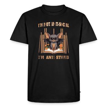 Chauve-souris intelligente mignonne - T-shirt Premium bio Homme - noir - Devant - Nico (187cm)