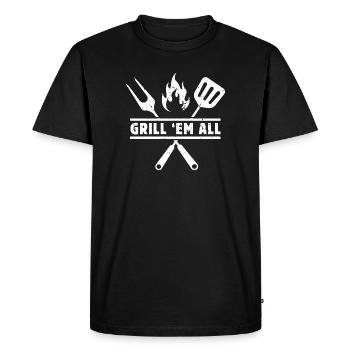 Grill'am all - Men's Premium Organic T-Shirt - black - Front - Nico (187cm)