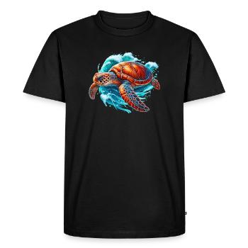 Tortue - T-shirt Premium bio Homme - noir - Devant - Nico (187cm)
