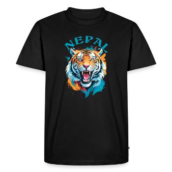 Tigre Du Népal - T-shirt Premium bio Homme - noir - Devant - Nico (187cm)