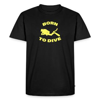 NÉ POUR PLONGER - T-shirt Premium bio Homme - noir - Devant - Nico (187cm)