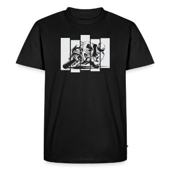 Moto de course moto piste de course symbole vélo de course - T-shirt Premium bio Homme - noir - Devant - Nico (187cm)