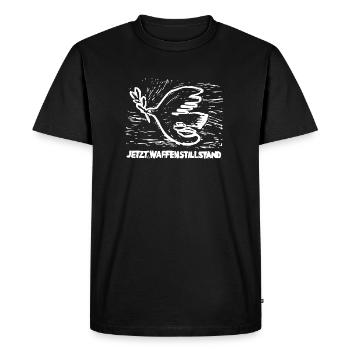 Colombe de la paix - Armistice Now - T-shirt Premium bio Homme - noir - Devant - Nico (187cm)