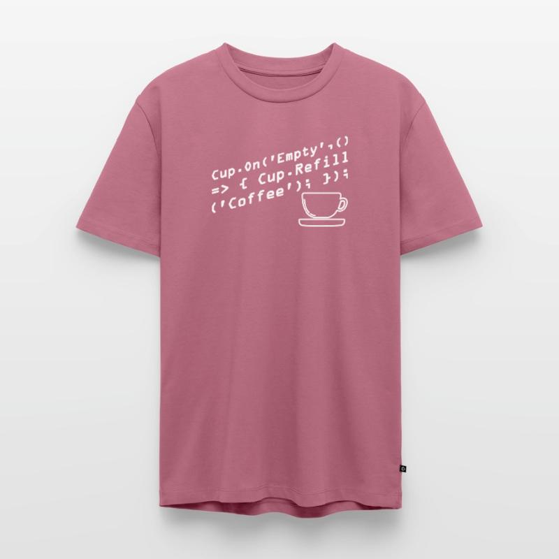 Programmers generate code from coffee Men's Premium Organic T-Shirt