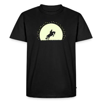 Silhouette Cheval Équestre Nocturne - T-shirt Premium bio Homme - noir - Devant - Nico (187cm)