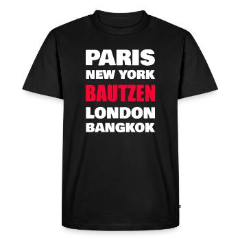 Bautzen Shirt – funny homeland design - Men's Premium Organic T-Shirt - black - Front - Nico (187cm)