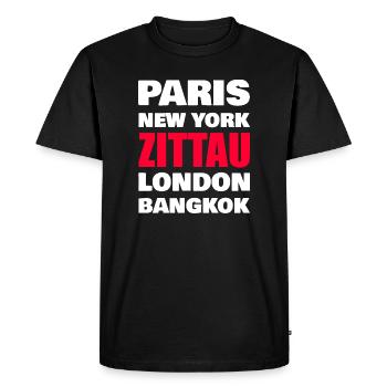 Chemise Zittau – Heimat Design - T-shirt Premium bio Homme - noir - Devant - Nico (187cm)