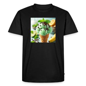 Glace à la menthe - T-shirt Premium bio Homme - noir - Devant - Nico (187cm)