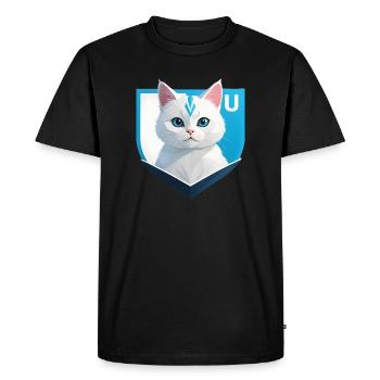 Chat Félin Futuriste en 3D - T-shirt Premium bio Homme - noir - Devant - Nico (187cm)