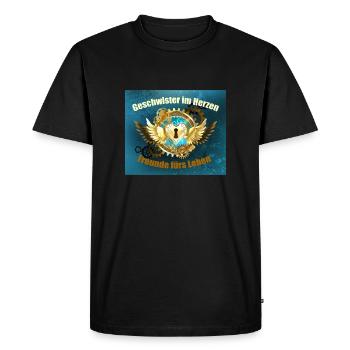 Frères dans le cœur avec des ailes et un verrou de cœur - T-shirt Premium bio Homme - noir - Devant - Nico (187cm)