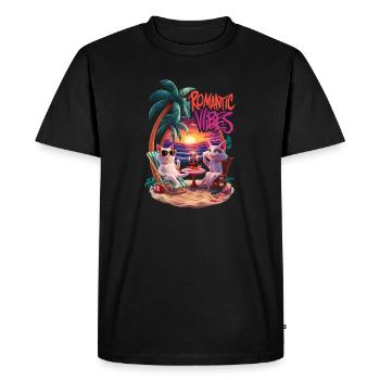 Gueule de bois romantique sur la plage - T-shirt Premium bio Homme - noir - Devant - Nico (187cm)
