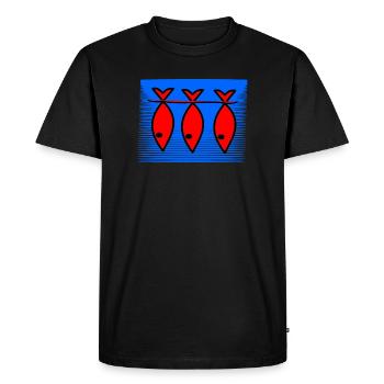 FISH. SARDINE. APRIL FOOL. SEA. OCEAN - Men's Premium Organic T-Shirt - black - Front - Nico (187cm)