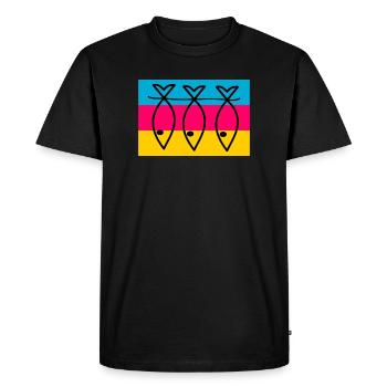 POISSON. SARDINE. POISSON D'AVRIL. MER. OCÉAN - T-shirt Premium bio Homme - noir - Devant - Nico (187cm)